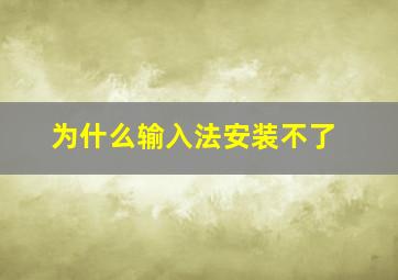 为什么输入法安装不了