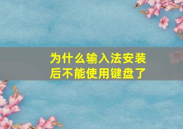 为什么输入法安装后不能使用键盘了