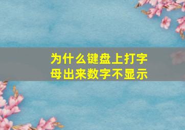 为什么键盘上打字母出来数字不显示