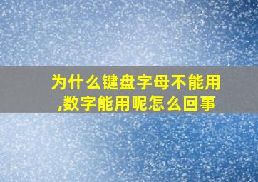 为什么键盘字母不能用,数字能用呢怎么回事