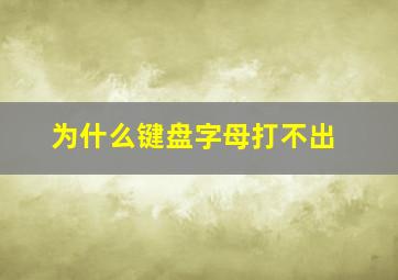 为什么键盘字母打不出