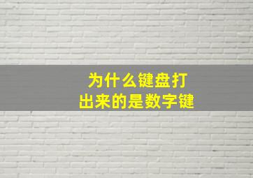 为什么键盘打出来的是数字键