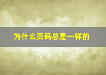 为什么页码总是一样的