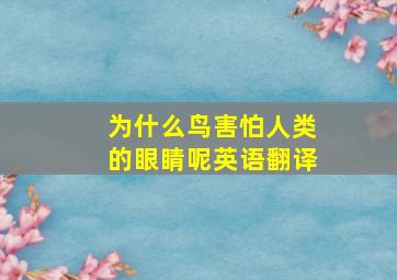 为什么鸟害怕人类的眼睛呢英语翻译