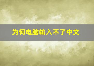 为何电脑输入不了中文