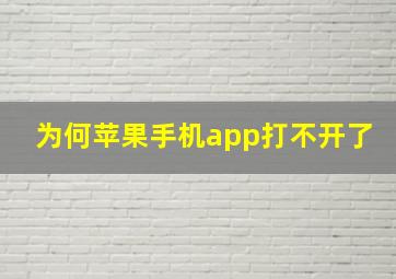 为何苹果手机app打不开了