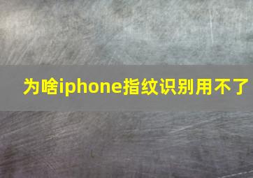 为啥iphone指纹识别用不了