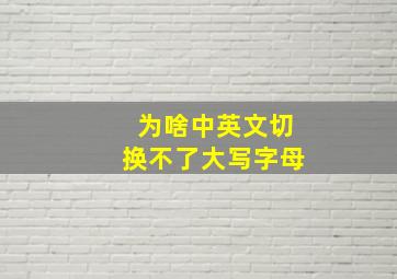 为啥中英文切换不了大写字母