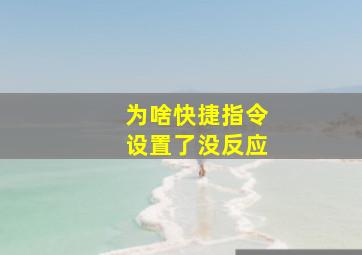 为啥快捷指令设置了没反应