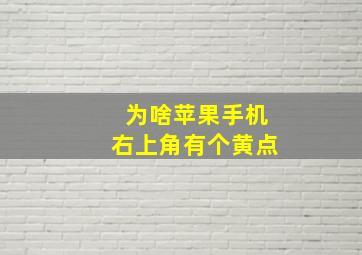 为啥苹果手机右上角有个黄点