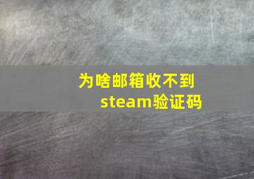 为啥邮箱收不到steam验证码