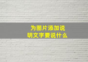 为图片添加说明文字要说什么