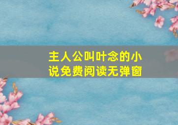 主人公叫叶念的小说免费阅读无弹窗