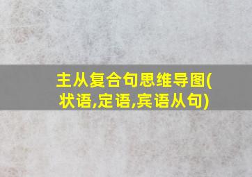 主从复合句思维导图(状语,定语,宾语从句)