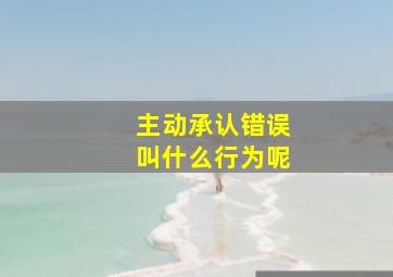 主动承认错误叫什么行为呢