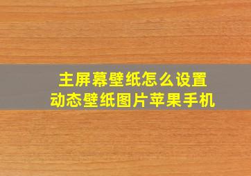 主屏幕壁纸怎么设置动态壁纸图片苹果手机