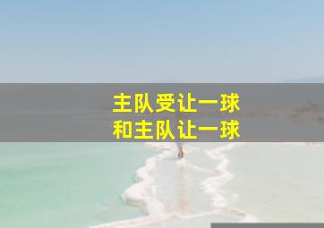 主队受让一球和主队让一球