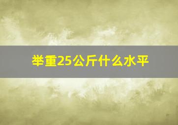 举重25公斤什么水平