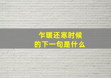 乍暖还寒时候的下一句是什么