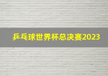 乒乓球世界杯总决赛2023