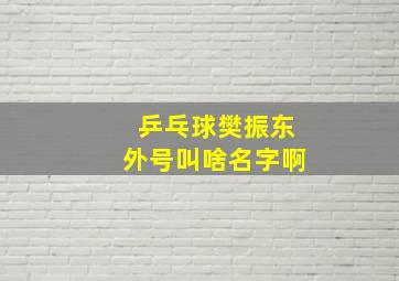 乒乓球樊振东外号叫啥名字啊