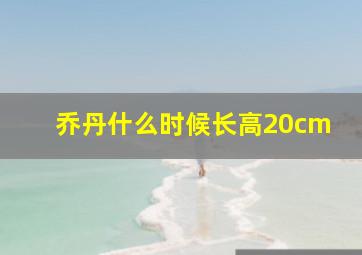 乔丹什么时候长高20cm