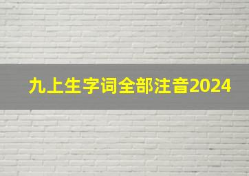 九上生字词全部注音2024