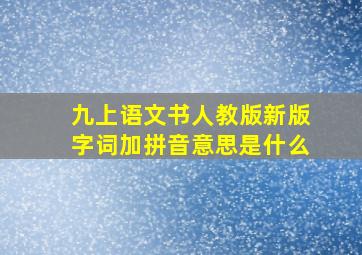 九上语文书人教版新版字词加拼音意思是什么