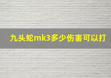 九头蛇mk3多少伤害可以打