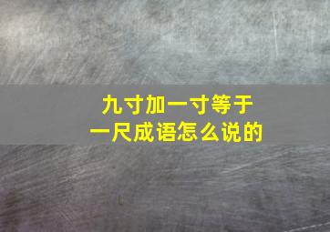 九寸加一寸等于一尺成语怎么说的