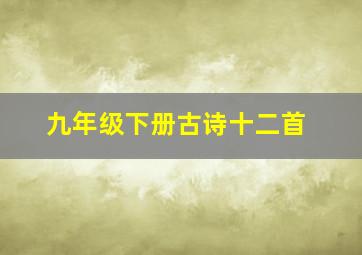 九年级下册古诗十二首