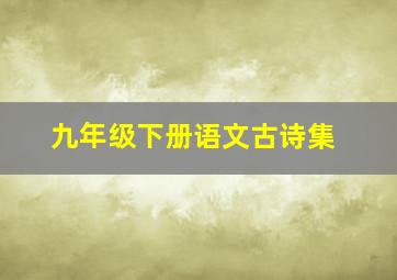 九年级下册语文古诗集