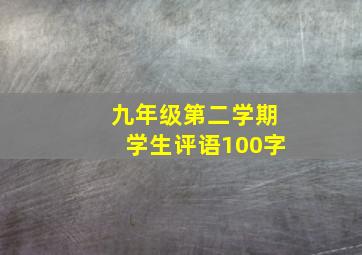 九年级第二学期学生评语100字