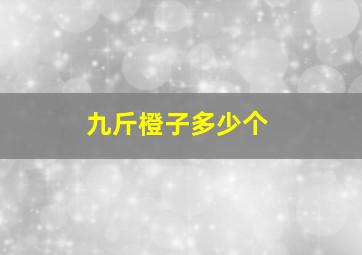 九斤橙子多少个