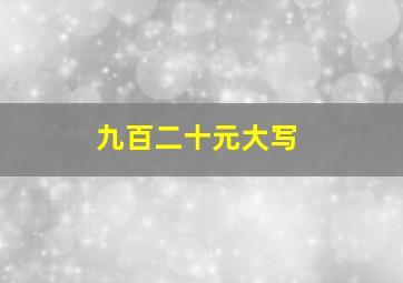 九百二十元大写