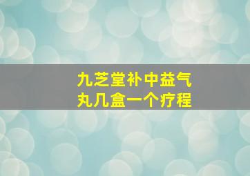 九芝堂补中益气丸几盒一个疗程