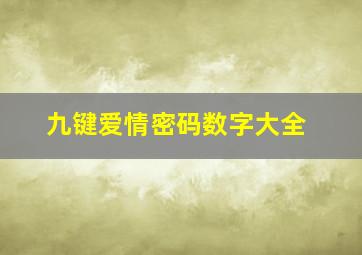 九键爱情密码数字大全