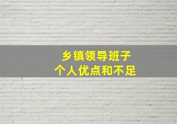 乡镇领导班子个人优点和不足