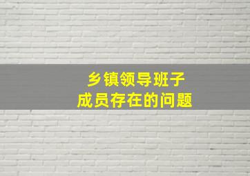 乡镇领导班子成员存在的问题