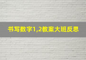 书写数字1,2教案大班反思