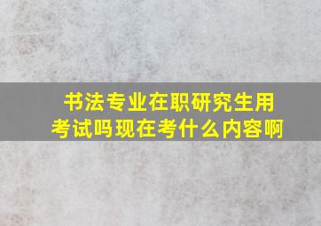 书法专业在职研究生用考试吗现在考什么内容啊