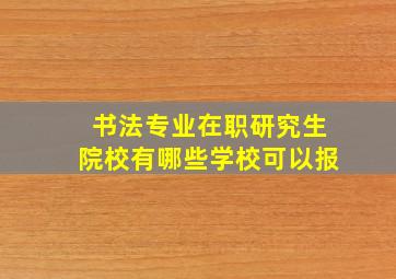 书法专业在职研究生院校有哪些学校可以报