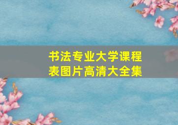 书法专业大学课程表图片高清大全集