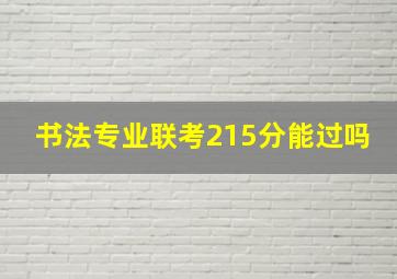 书法专业联考215分能过吗