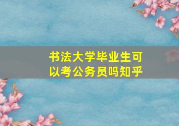 书法大学毕业生可以考公务员吗知乎