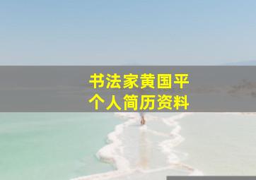 书法家黄国平个人简历资料