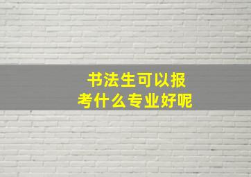 书法生可以报考什么专业好呢