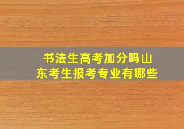 书法生高考加分吗山东考生报考专业有哪些