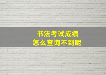 书法考试成绩怎么查询不到呢