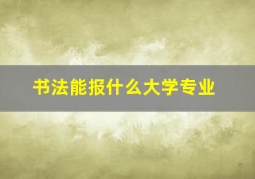 书法能报什么大学专业